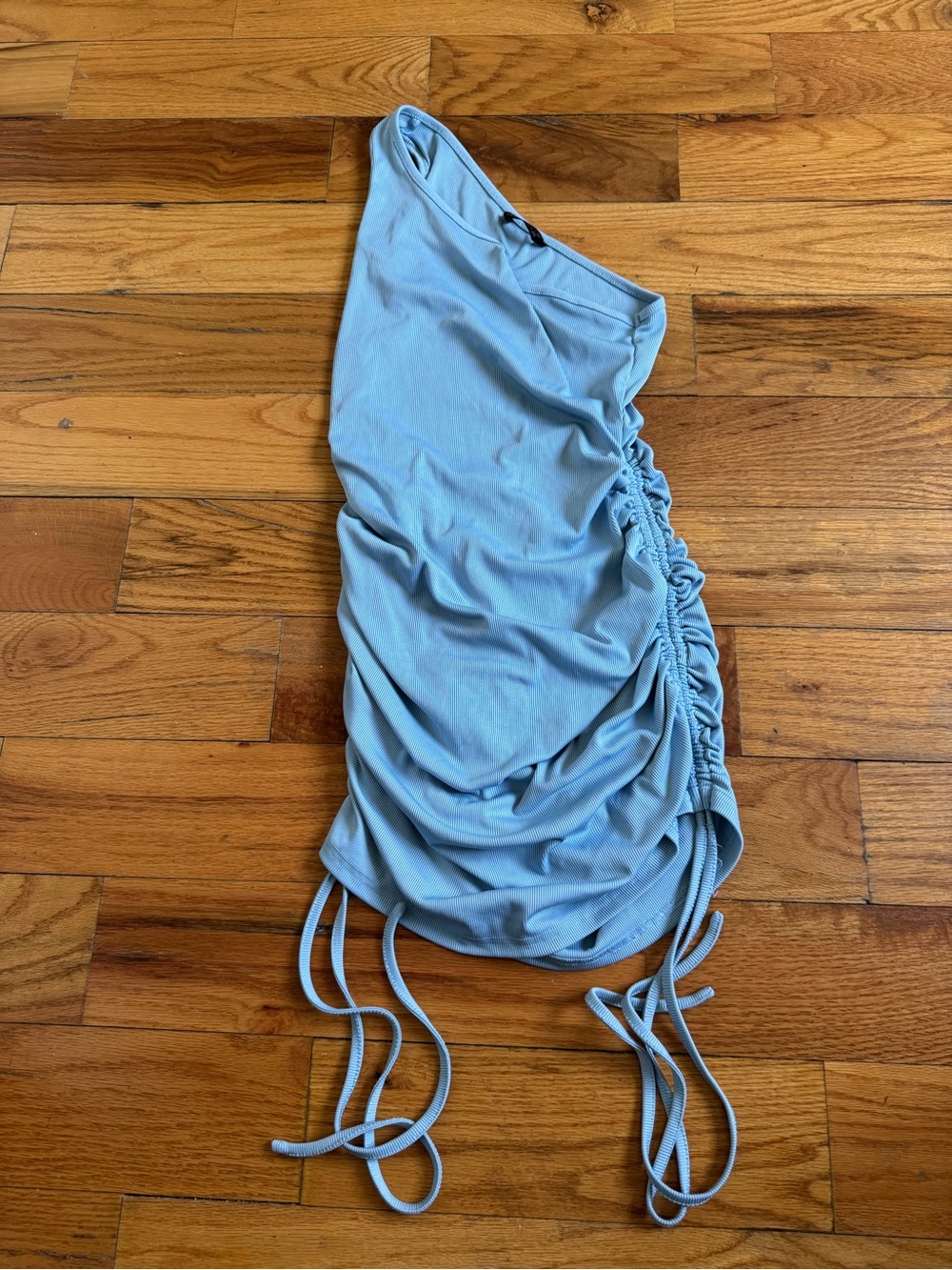 One Shoulder Ribbed Mini Dress